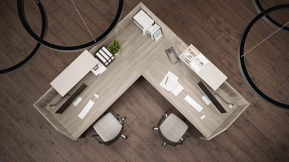 Mobile Ufficio Reception angolare finitura Olmo di Compir