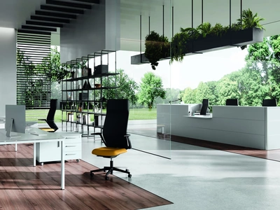 Mobile Ufficio Reception Stratos Bianca di Compir