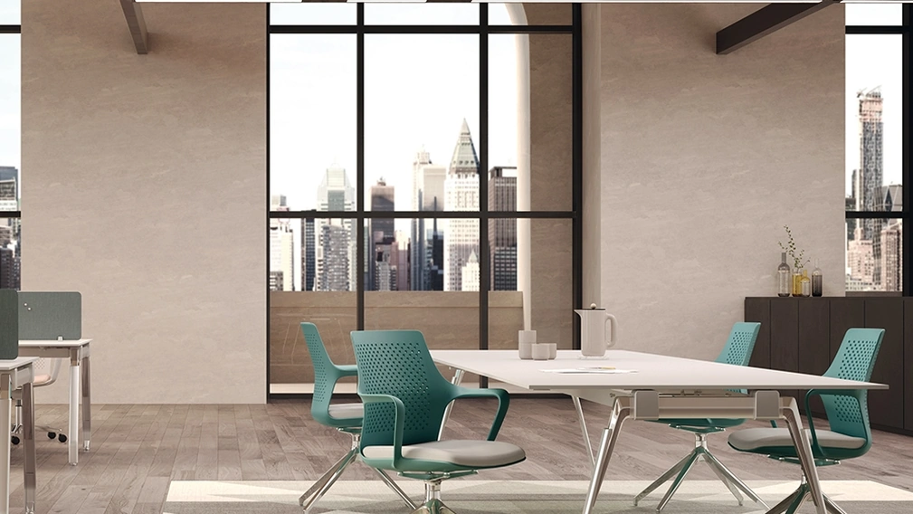 Seduta Operativa Rubik in polipropilene con seduta in tessuto imbottito di Compir