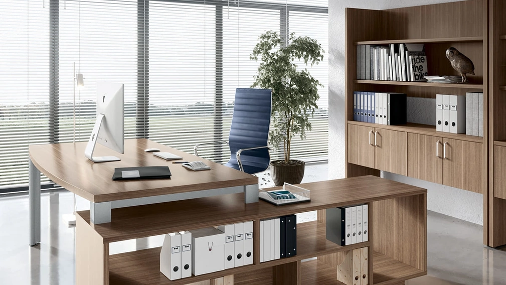 Scrivania Direzionale Cubo finitura Noce di Compir