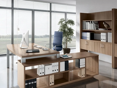 Scrivania Direzionale Cubo finitura Noce di Compir