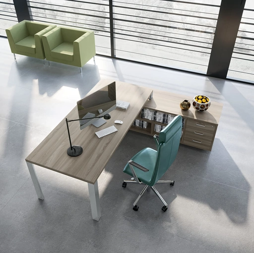 Scrivania Direzionale Cubo con piano finitura Olmo di Compir