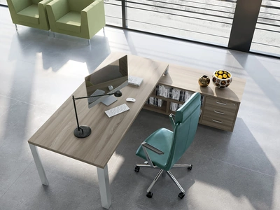 Scrivania Direzionale Cubo con piano finitura Olmo di Compir