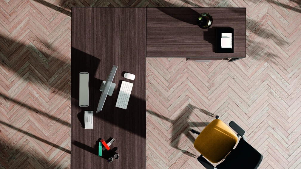 Mobile Ufficio Scrivania Direzionale Eos effetto Legno di Compir