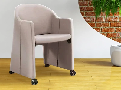 Poltroncina a pozzetto in tessuto imbottito Square di Compir