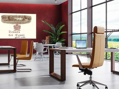 Poltrona Direzionale Status in ecopelle con braccioli in alluminio di Compir